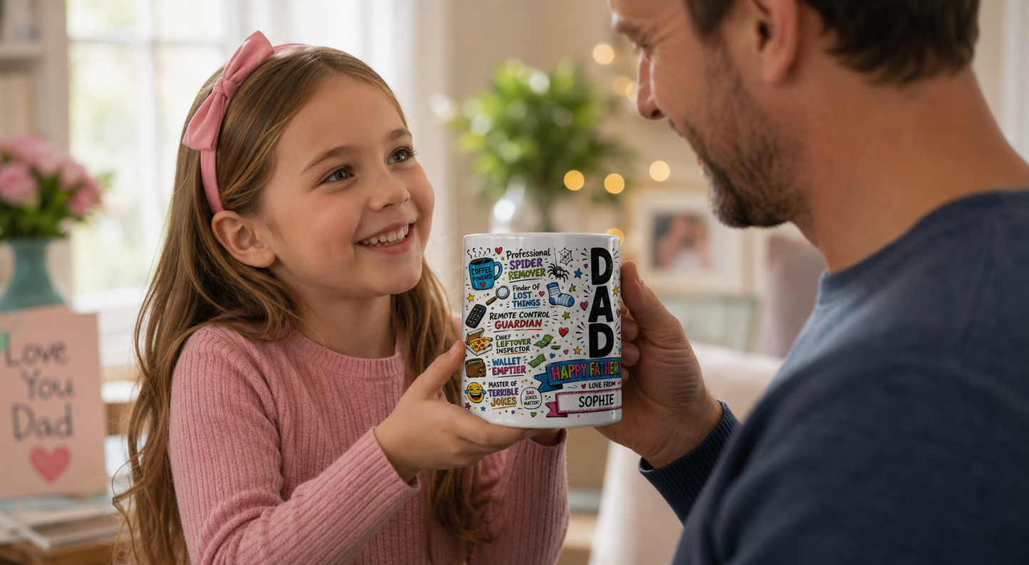 Personalised Dad Mug | Custom Name Father's Day Mug | Funny Dad Gift | Unique Gift From Son or Daughter