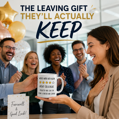 Would Work With Again Mug | Funny Colleague Leaving Gift | 4 Star Coworker Mug