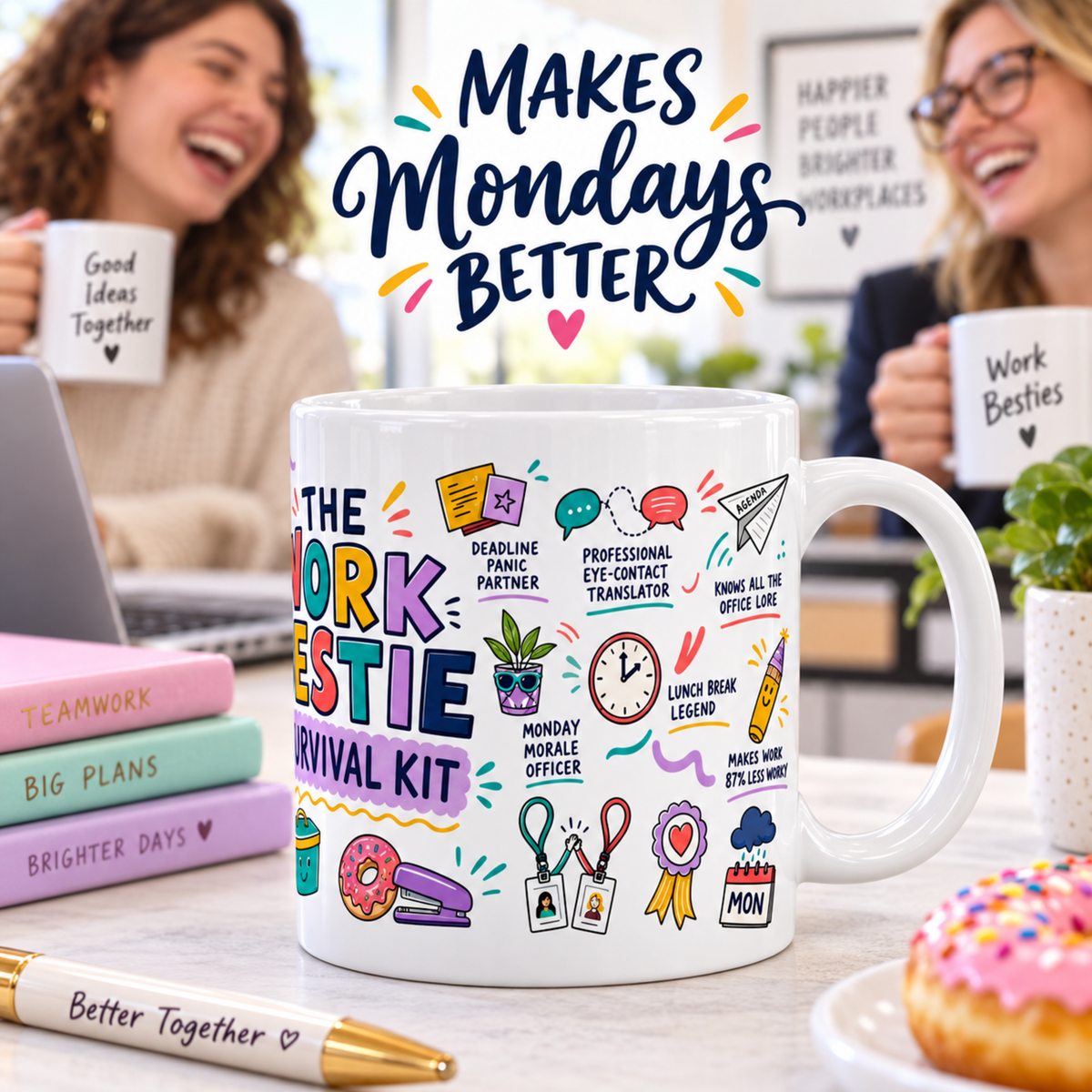 Work Bestie Mug | Funny Work Colleague Gift | Coworker Friendship Mug | Office Best Friend Gift | 11oz Ceramic Mug