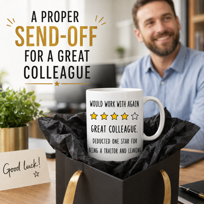 Would Work With Again Mug | Funny Colleague Leaving Gift | 4 Star Coworker Mug