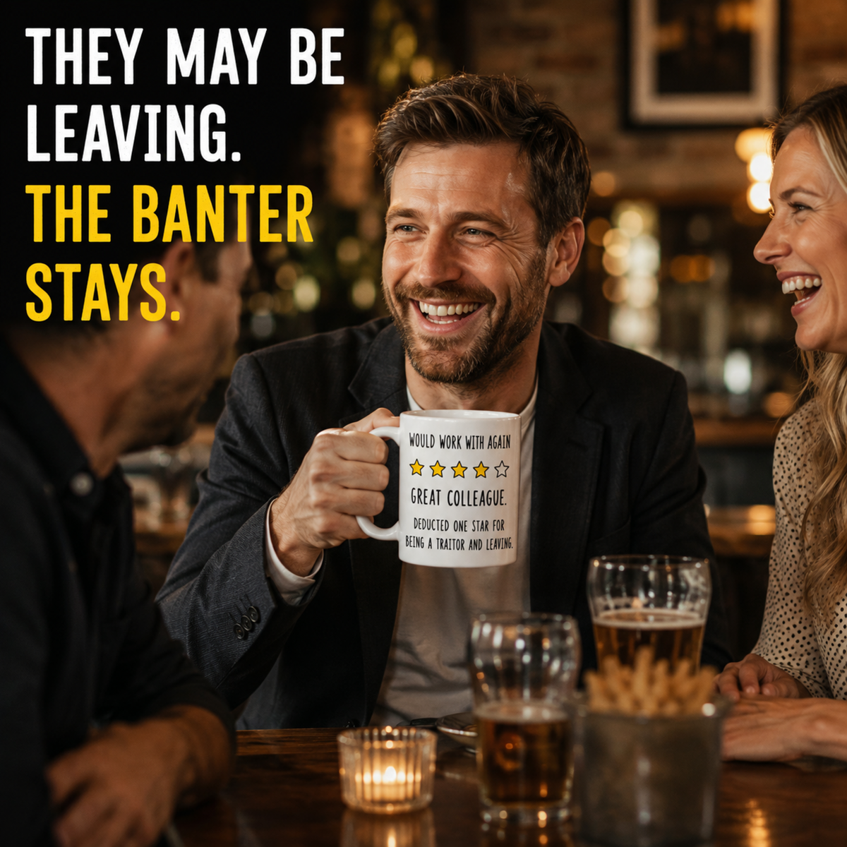 Would Work With Again Mug | Funny Colleague Leaving Gift | 4 Star Coworker Mug