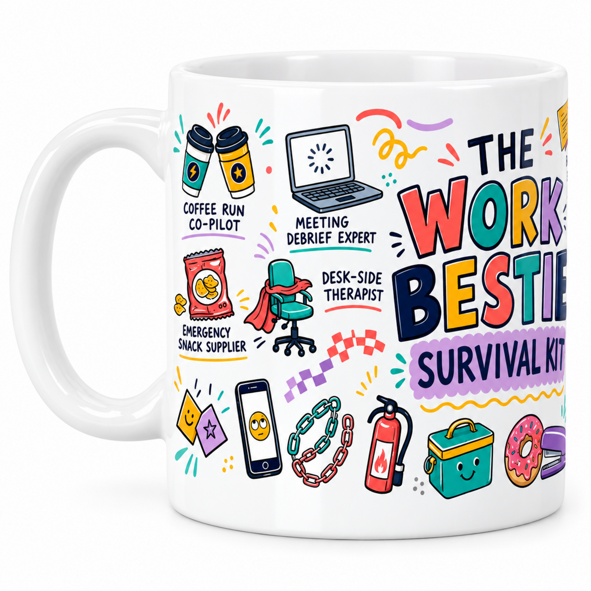 Work Bestie Mug | Funny Work Colleague Gift | Coworker Friendship Mug | Office Best Friend Gift | 11oz Ceramic Mug