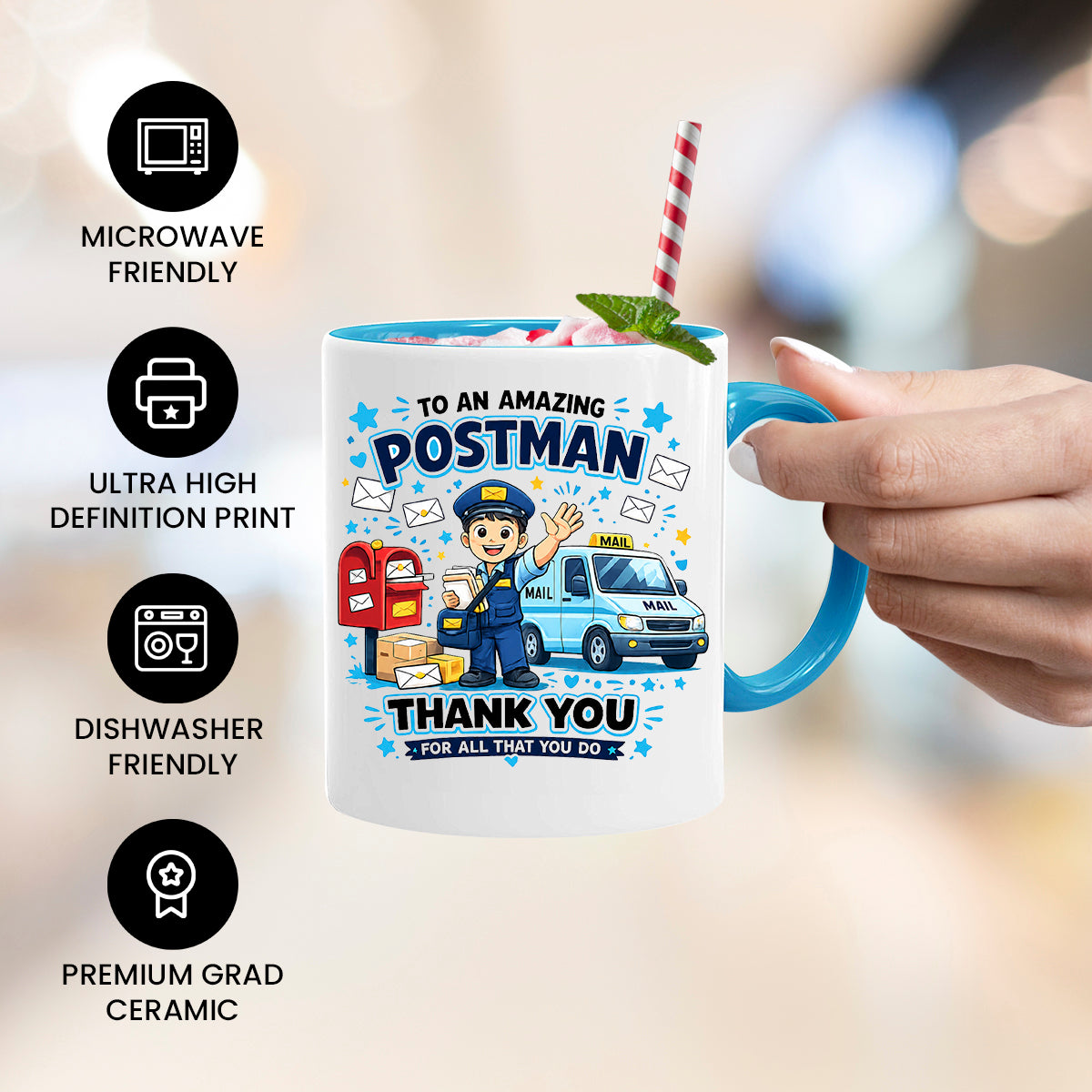 Postman Mug | Thank You Postman Gift | Mail Carrier Appreciation Mug | Postal Worker Coffee Mug | Delivery Driver Gift | 11oz Ceramic Mug
