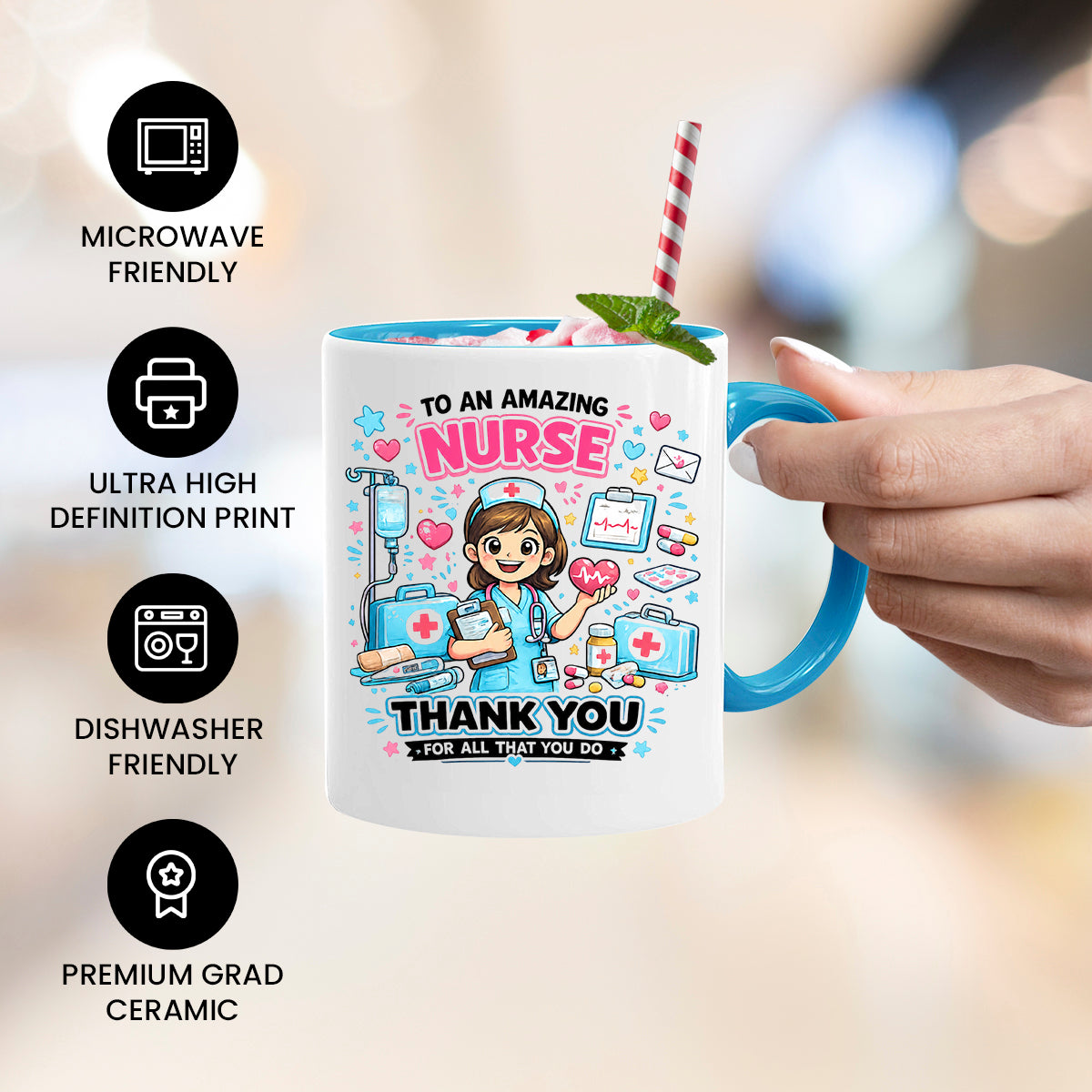 Nurse Mug | Thank You Nurse Gift | Nurse Appreciation Mug | Registered Nurse Coffee Mug | Healthcare Worker Gift | 11oz Ceramic Mug