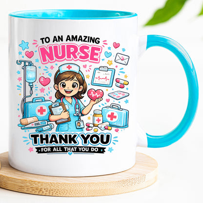 Nurse Mug | Thank You Nurse Gift | Nurse Appreciation Mug | Registered Nurse Coffee Mug | Healthcare Worker Gift | 11oz Ceramic Mug