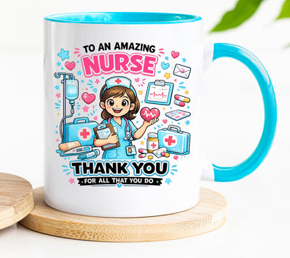 Nurse Mug | Thank You Nurse Gift | Nurse Appreciation Mug | Registered Nurse Coffee Mug | Healthcare Worker Gift | 11oz Ceramic Mug