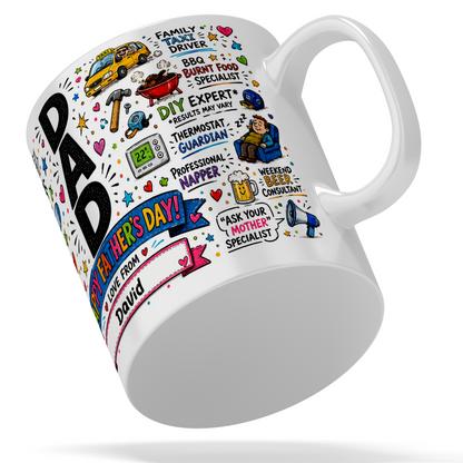 Personalised Dad Mug | Custom Name Father's Day Mug | Funny Dad Gift | Unique Gift From Son or Daughter