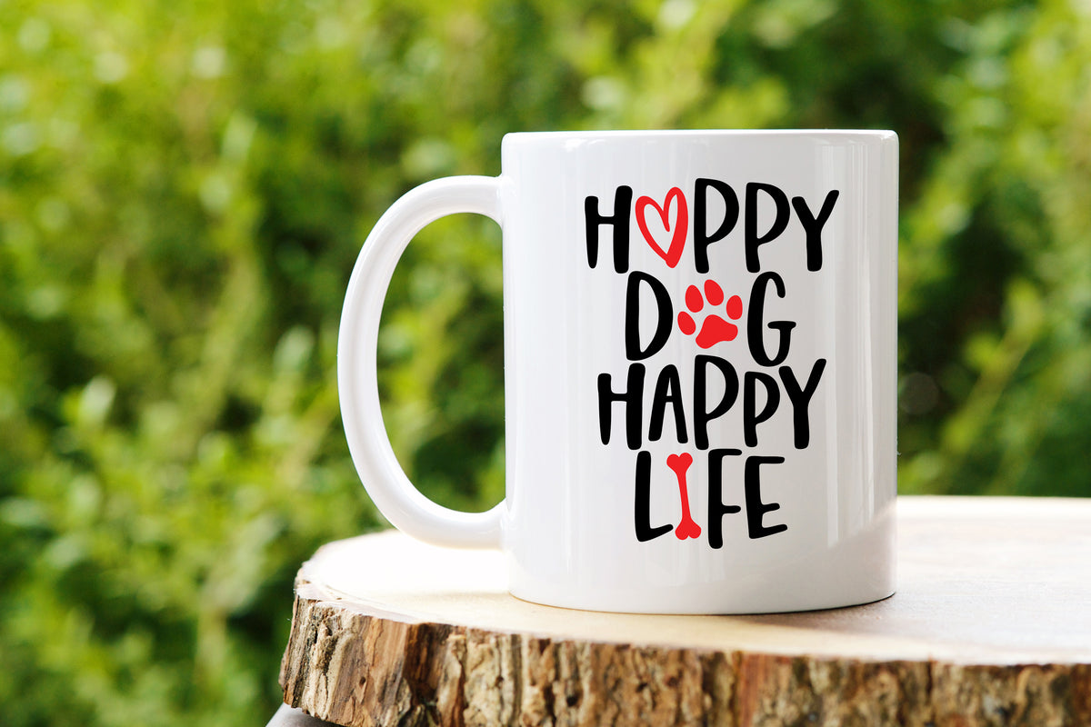 Happy Dog Happy Life Mug | Gift for Dog Lovers