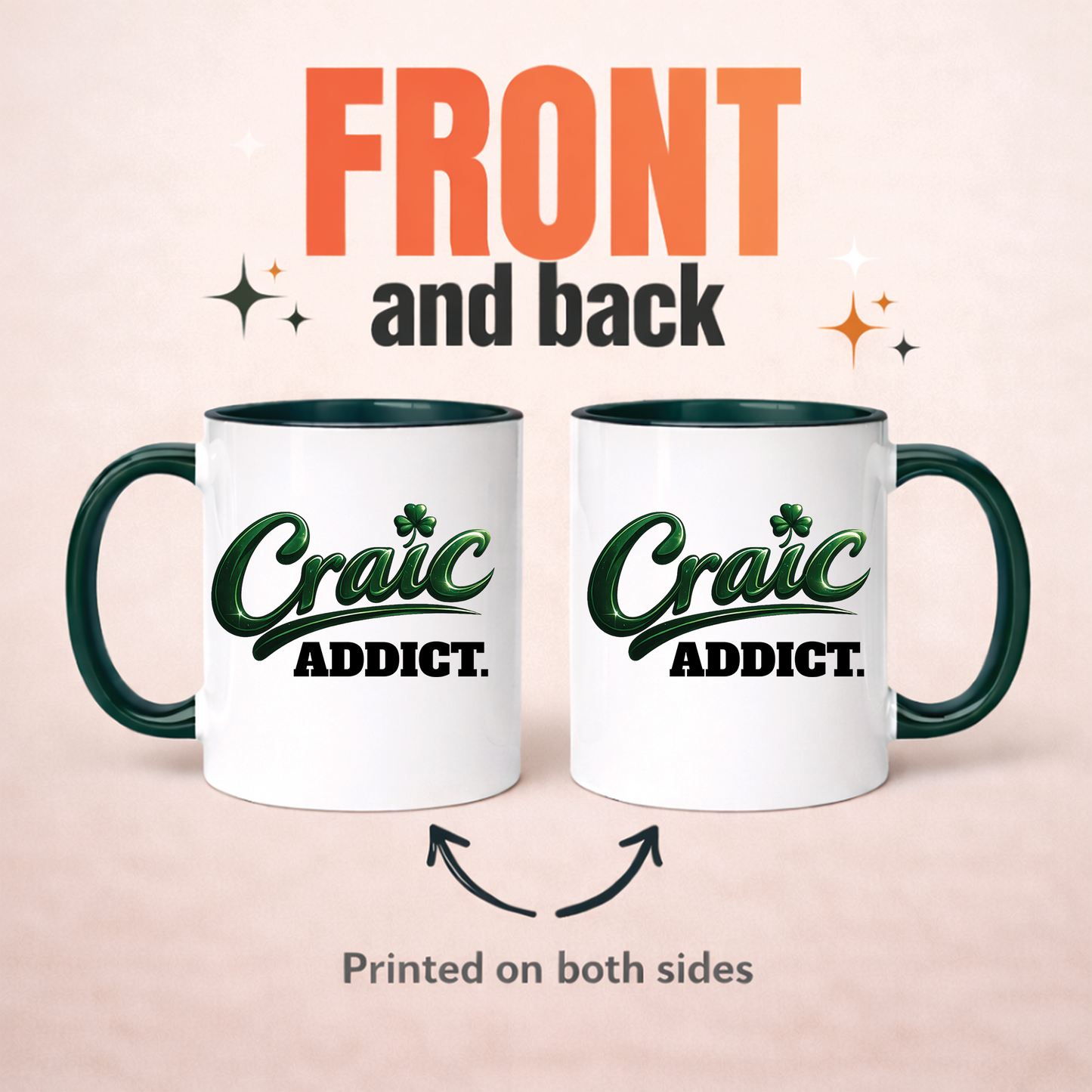 Craic Addict Mug | Funny Irish Mug | Irish Gift for Men & Women | Irish Slang Coffee Mug | St Patrick's Day Gift | 11oz Ceramic Mug