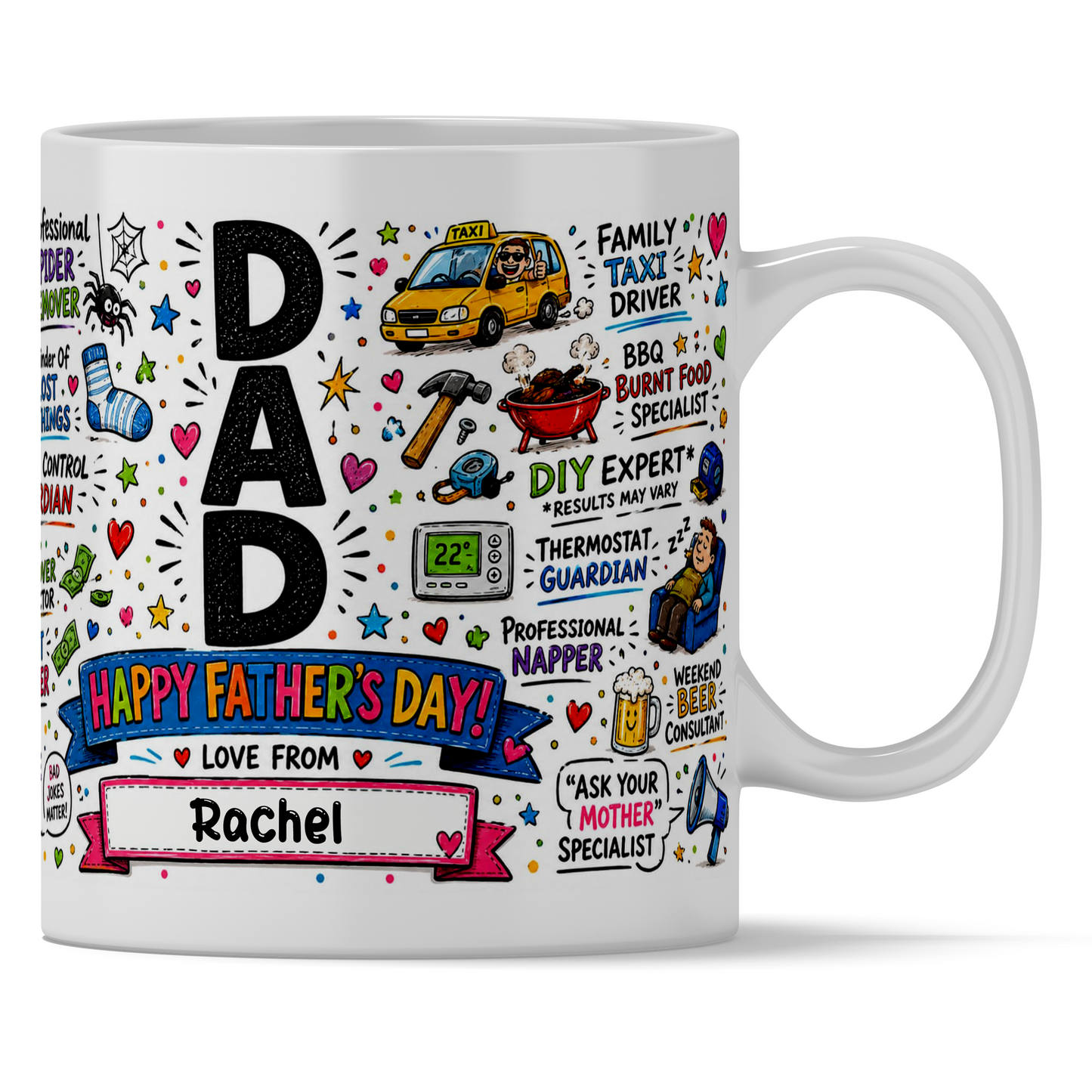 Personalised Dad Mug | Custom Name Father's Day Mug | Funny Dad Gift | Unique Gift From Son or Daughter
