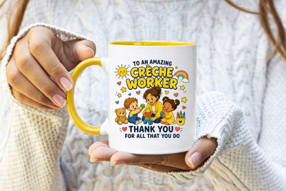 Creche Worker Mug | Thank You Creche Worker Gift | Nursery Staff Appreciation Mug | Childcare Coffee Mug | 11oz Ceramic Gift