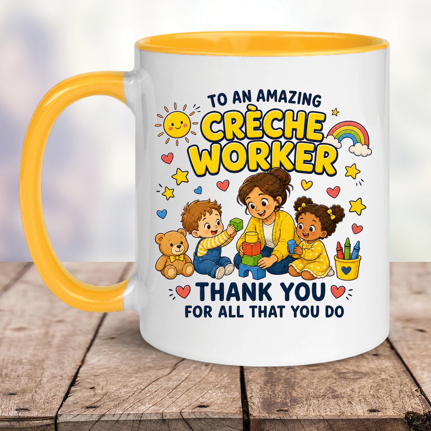 Creche Worker Mug | Thank You Creche Worker Gift | Nursery Staff Appreciation Mug | Childcare Coffee Mug | 11oz Ceramic Gift
