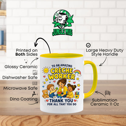 Creche Worker Mug | Thank You Creche Worker Gift | Nursery Staff Appreciation Mug | Childcare Coffee Mug | 11oz Ceramic Gift
