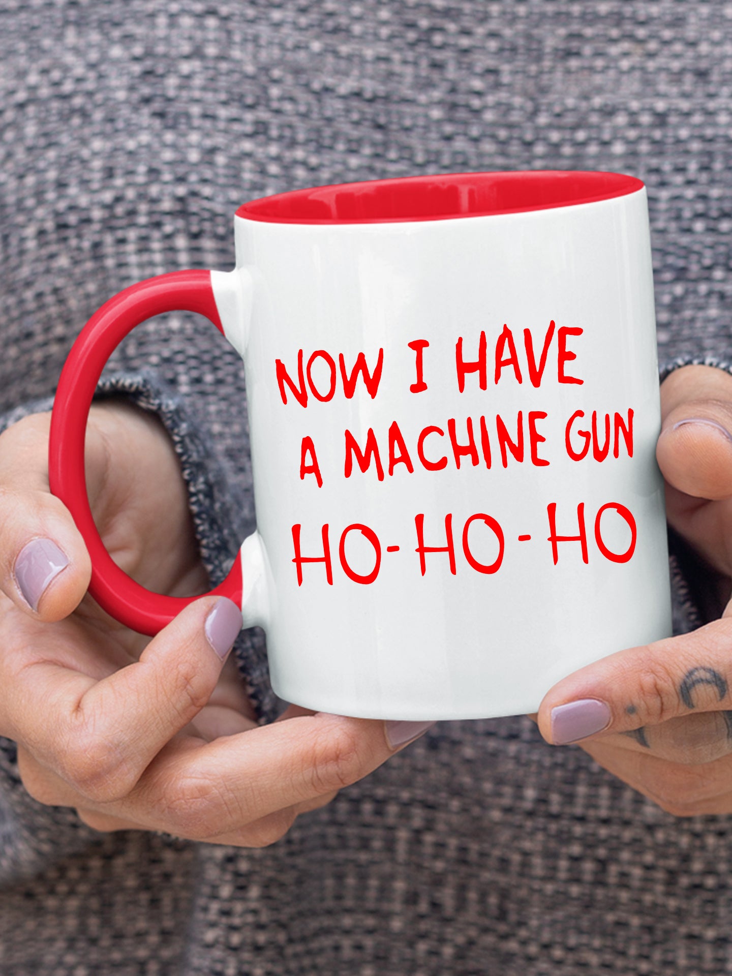 Die Hard Machine Gun Christmas Mug