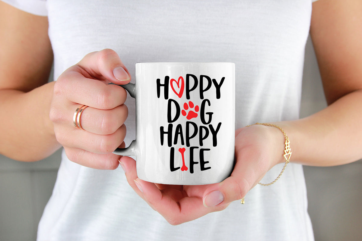 Happy Dog Happy Life Mug | Gift for Dog Lovers