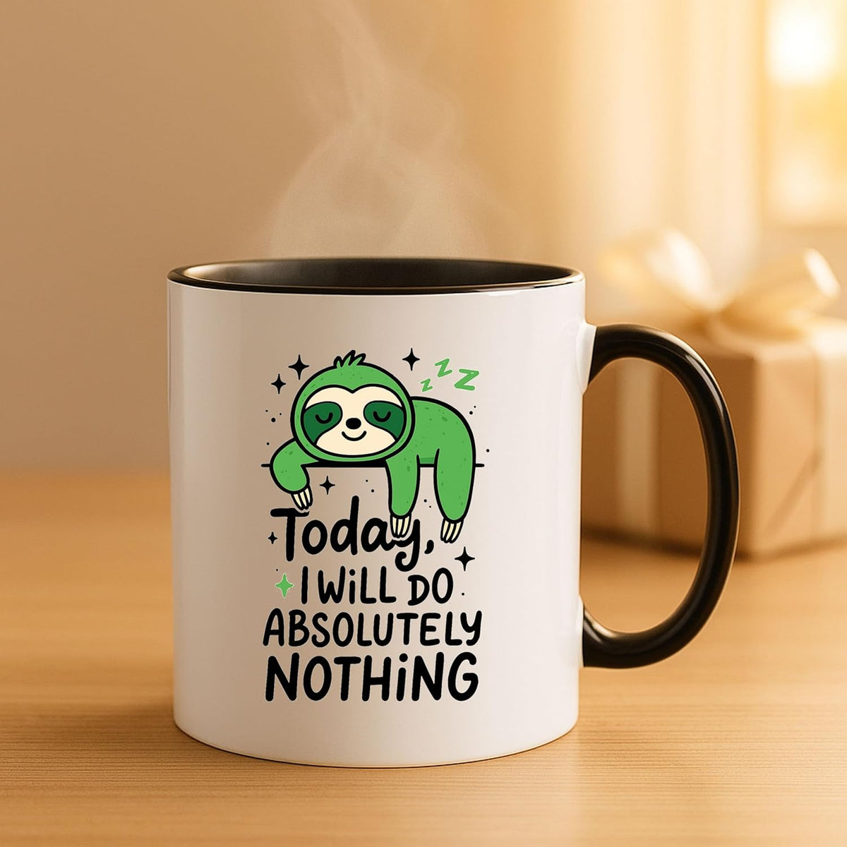 Funny Sloth Mug | Today I Will Do Absolutely Nothing | Lazy Day Gift