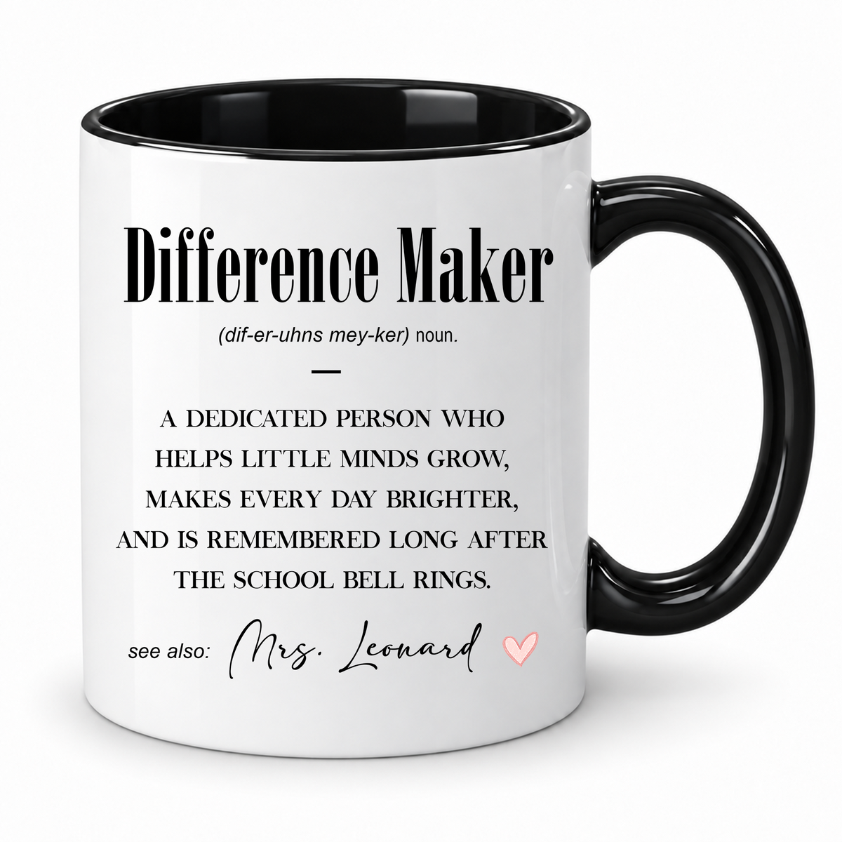 Personalised Teacher Mug – Difference Maker – Custom Name Gift