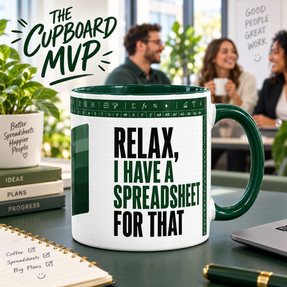 Funny Spreadsheet Mug | Excel Office Humour Gift | Accountant Work Colleague Mug | 11oz Ceramic Mug