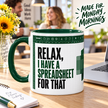 Funny Spreadsheet Mug | Excel Office Humour Gift | Accountant Work Colleague Mug | 11oz Ceramic Mug
