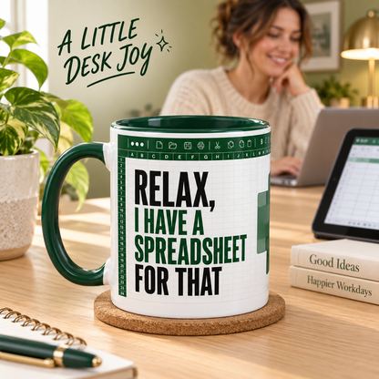 Funny Spreadsheet Mug | Excel Office Humour Gift | Accountant Work Colleague Mug | 11oz Ceramic Mug