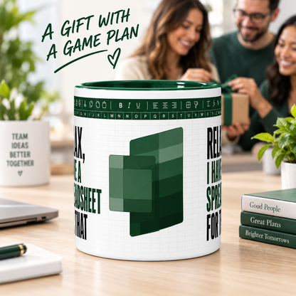 Funny Spreadsheet Mug | Excel Office Humour Gift | Accountant Work Colleague Mug | 11oz Ceramic Mug