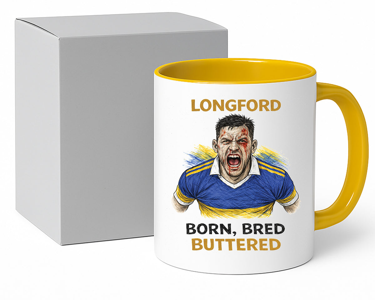 Gaelic Warrior Born Bred Buttered Longford mug – 11oz ceramic mug