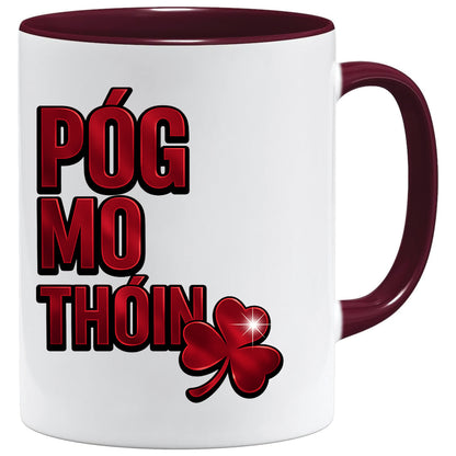 Póg Mo Thóin mug – 11oz ceramic mug on a plain white background