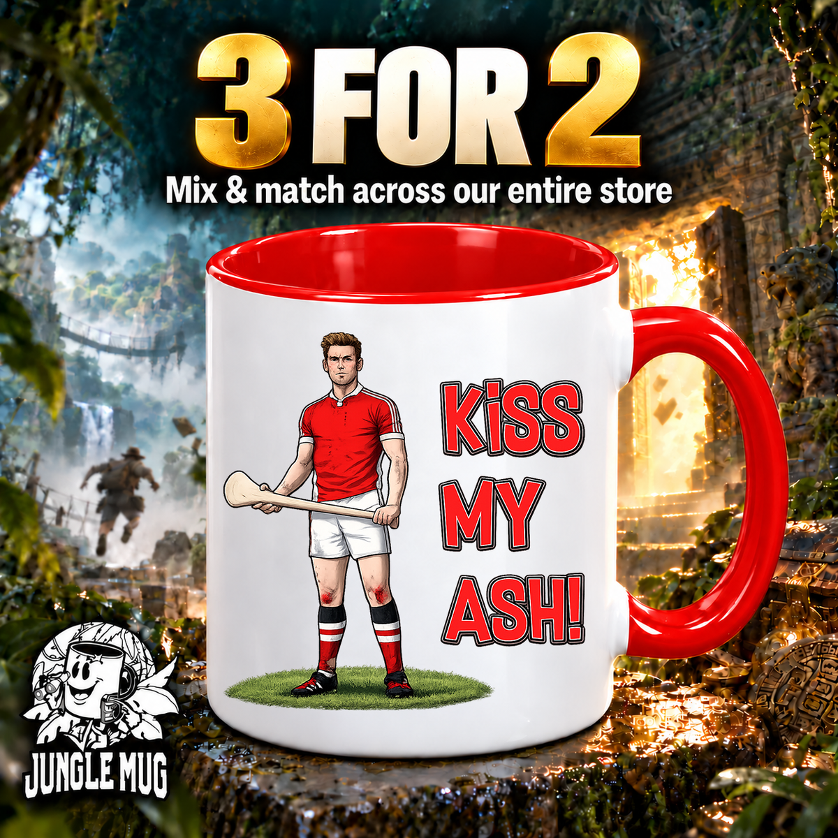 Cork Hurling Mug | Kiss My Ash Funny Cork Gift