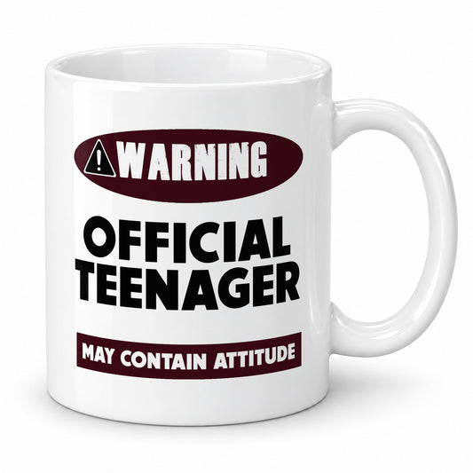 Official Teenager Mug – Funny Warning Gift – Birthday Gift for Teens