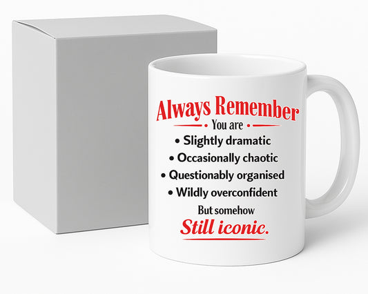 Always Remember mug – 11oz ceramic mug on a plain white background