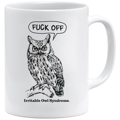 Irritable Owl Syndrome mug – 11oz ceramic mug on a plain white background