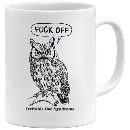 Irritable Owl Syndrome mug – 11oz ceramic mug on a plain white background