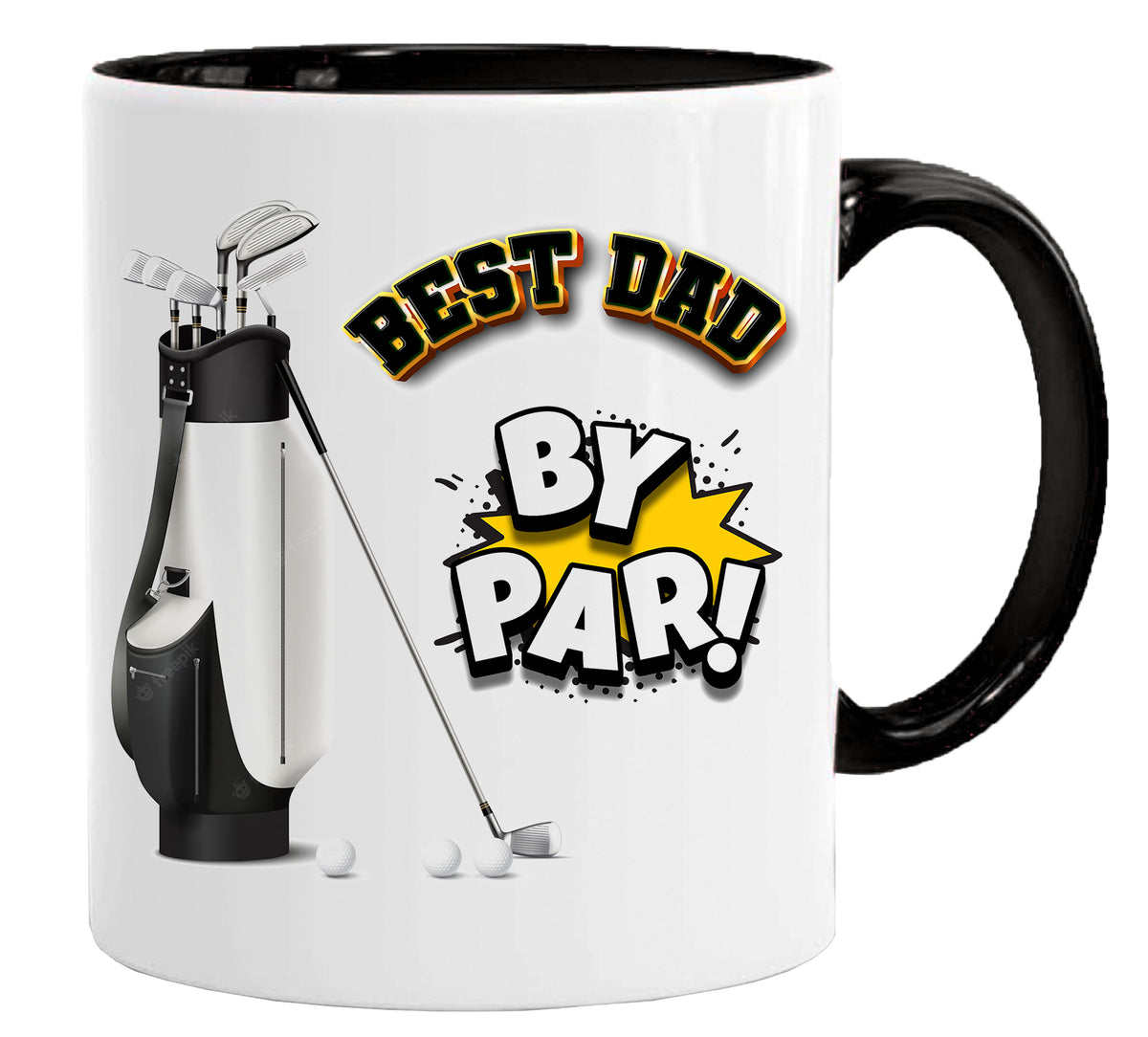 Best Dad by Par Mug – 11oz ceramic mug on a plain white background