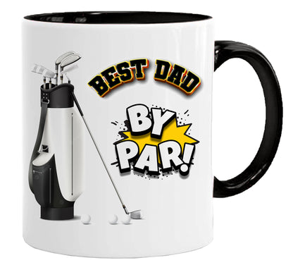Best Dad by Par Mug – 11oz ceramic mug on a plain white background