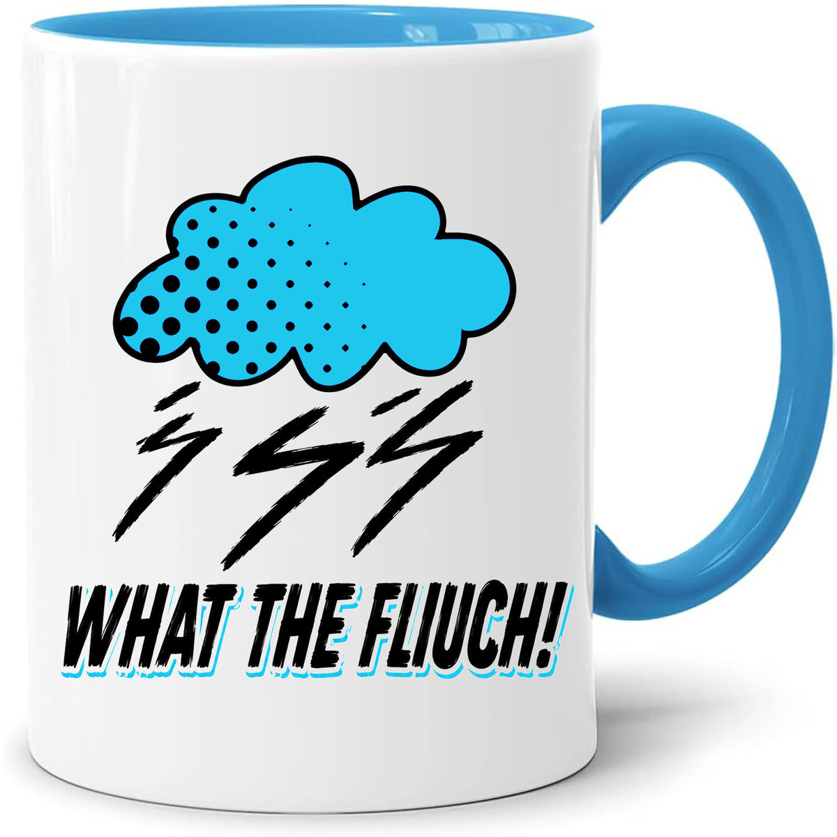 What the Fliuch mug – 11oz ceramic mug on a plain white background