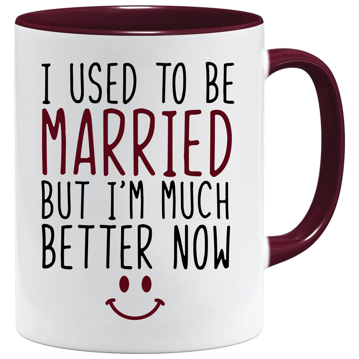 I used to be married mug – 11oz ceramic mug on a plain white background