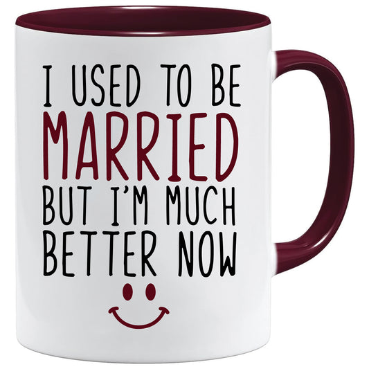 I used to be married mug – 11oz ceramic mug on a plain white background