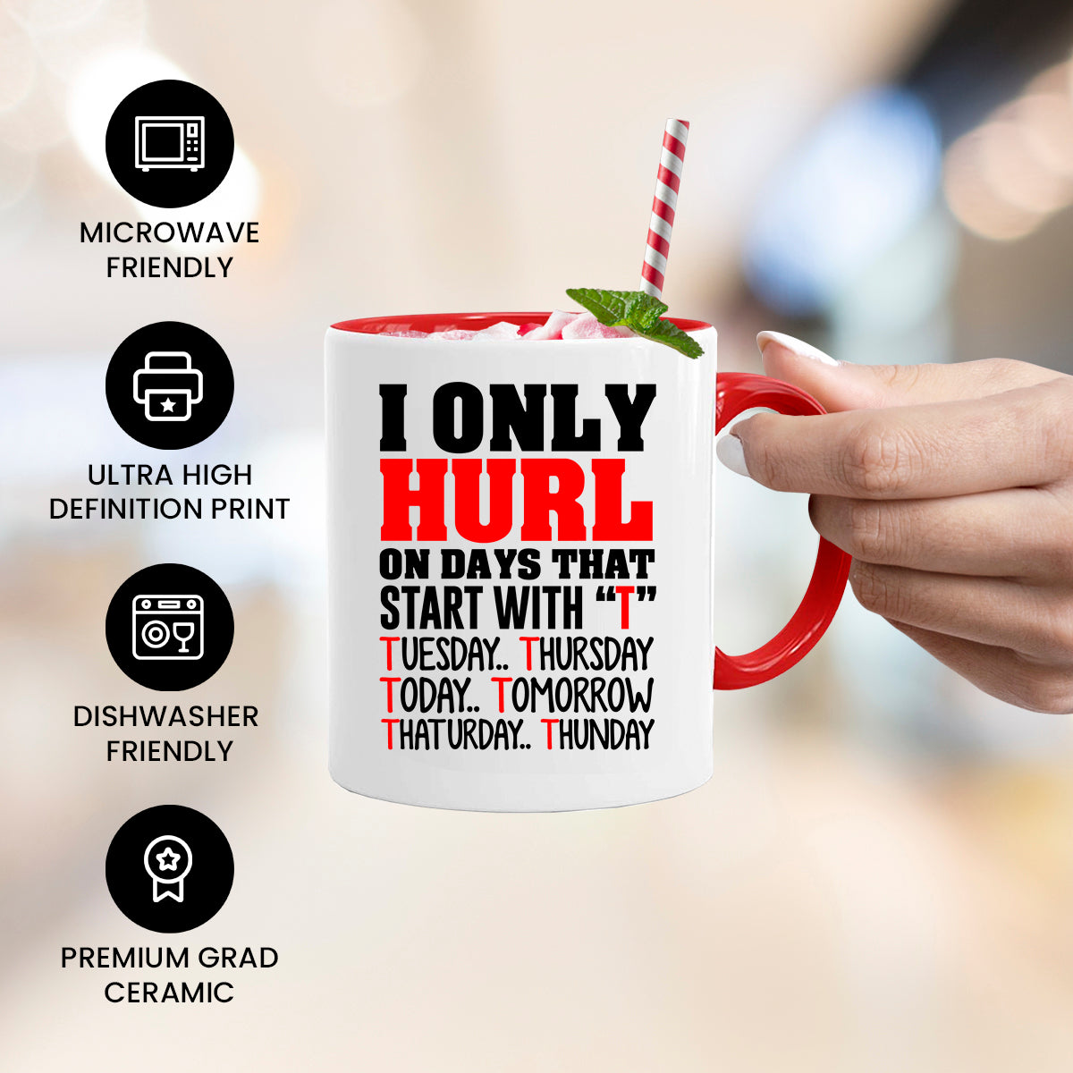 Funny Hurling Gift – Only Hurl on Days That Start With T