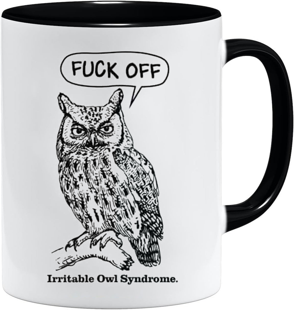 Irritable Owl Syndrome mug – 11oz ceramic mug on a plain white background