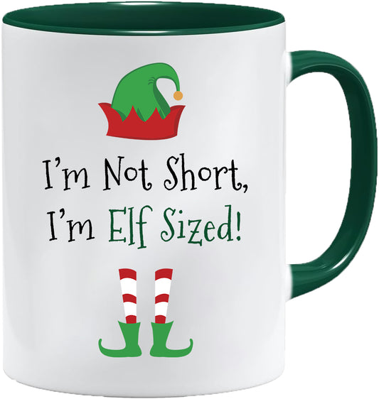Elf sized mug – 11oz ceramic mug on a plain white background