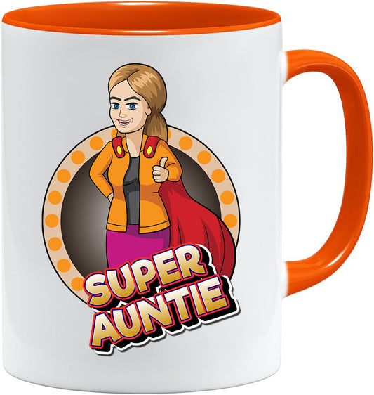 Super Auntie mug – 11oz ceramic mug on a plain white background