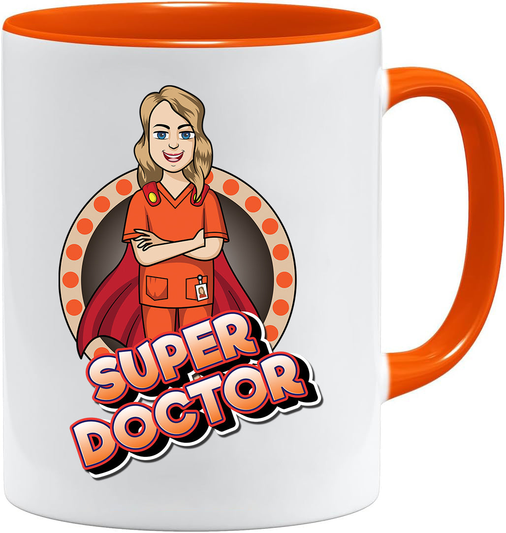 Super Doctor (Female) mug – 11oz ceramic mug on a plain white background