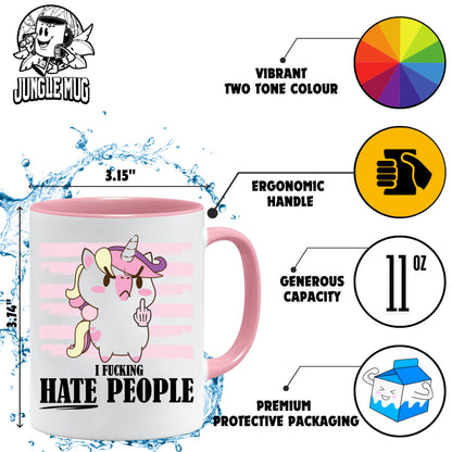 Funny Unicorn Mug | I Hate People | Rude Sarcastic Gift