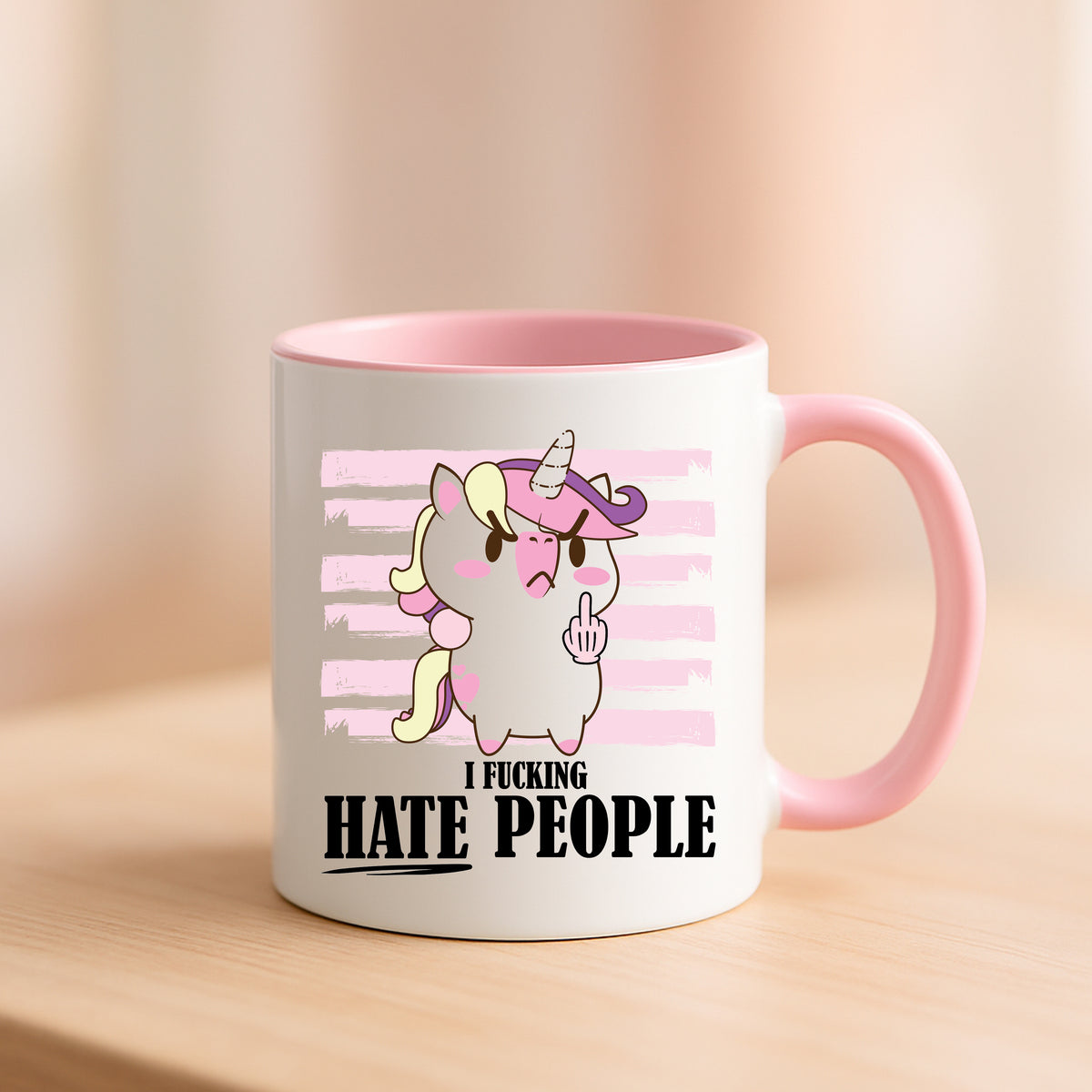 Funny Unicorn Mug | I Hate People | Rude Sarcastic Gift