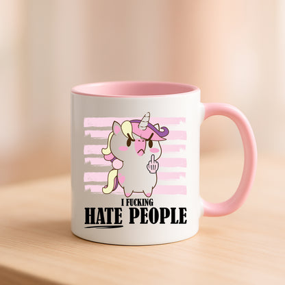 Funny Unicorn Mug | I Hate People | Rude Sarcastic Gift