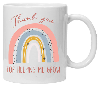 Thank you for helping me grow mug – 11oz ceramic mug on a plain white background