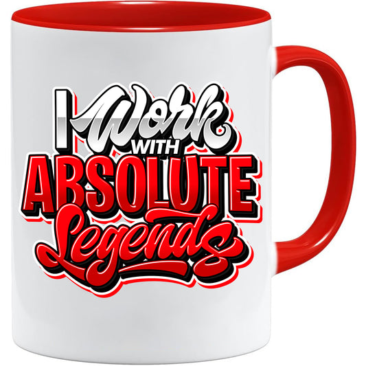 I work with absolute Legends mug – 11oz ceramic mug on a plain white background