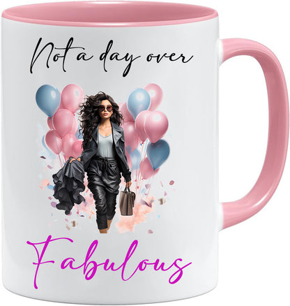 Not a Day Over Fabulous mug – 11oz ceramic mug on a plain white background