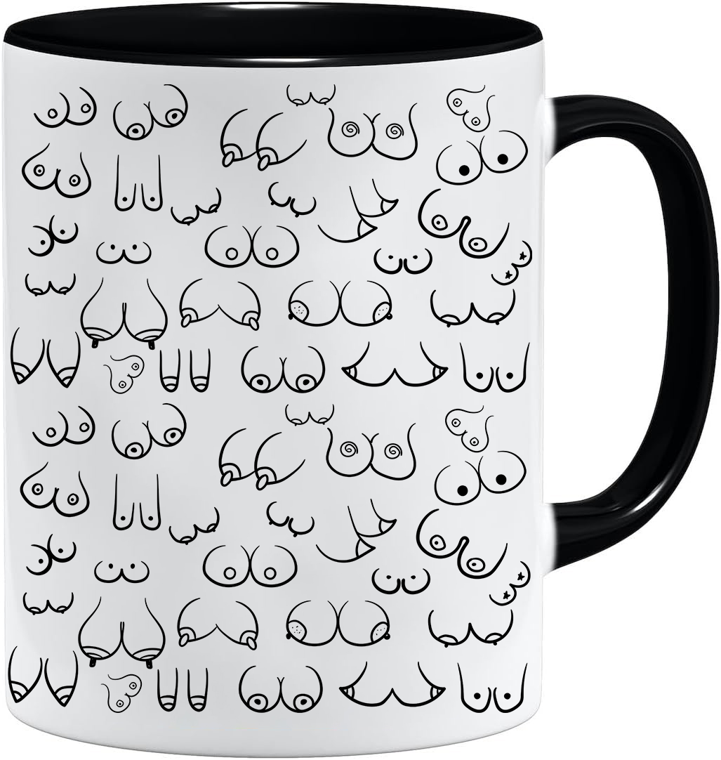 Boobs mug (Black) – 11oz ceramic mug