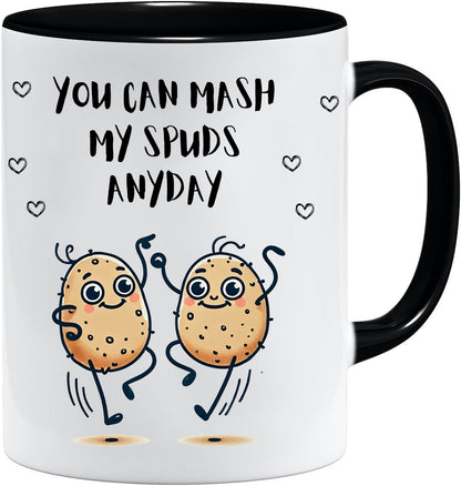 Mash My Spuds mug – 11oz ceramic mug on a plain white background